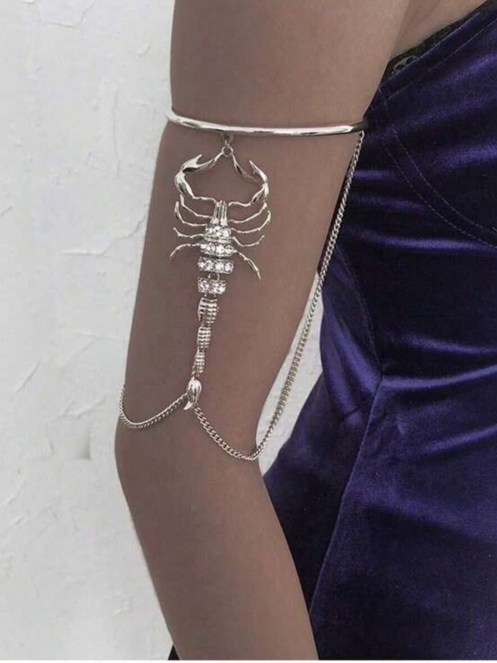 Celeste Scorpion Crystal Arm Cuff Chain Bracelet
